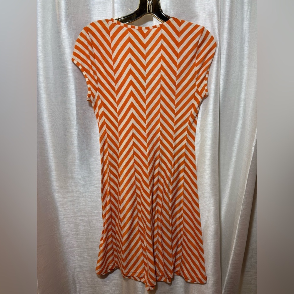 Anthropologie Uncle Frank Orange White Chevron Mini Dress XS - Picture 5 of 5